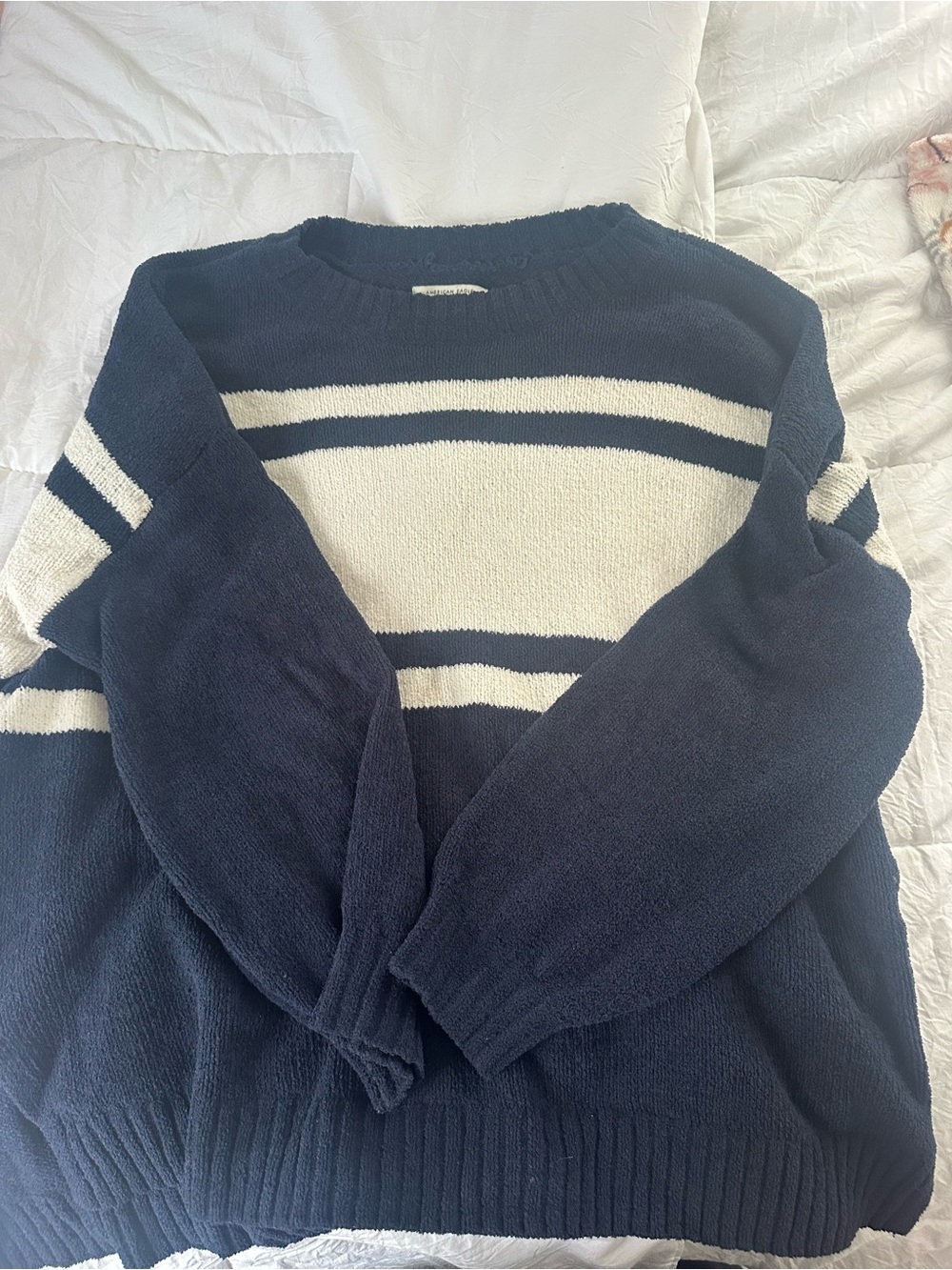 American Eagle Dark Navy Sherpa Lined Top